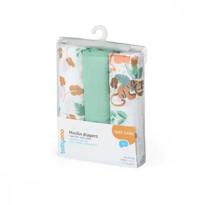 Set 3 scutece din muselina super soft Babyono 34812 din bumbac 70x70 cm