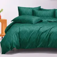 Lenjerie pat dublu, Finet model elegant, 6 piese, Verde Smarald