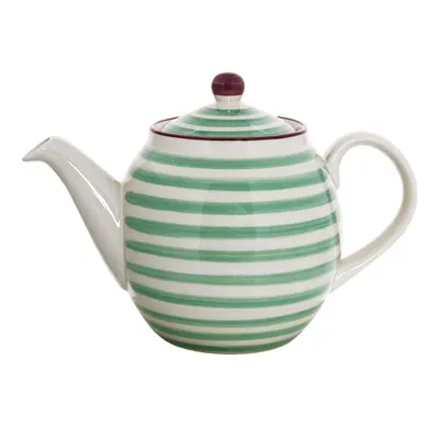 Ceainic din gresie ceramică Bloomingville Patrizia, 1,2 l, alb-verde