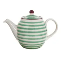 Ceainic din gresie ceramică Bloomingville Patrizia, 1,2 l, alb-verde