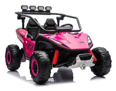 UTV electric pentru 2 copii Kinderauto Vector V2 Dune-Buggy, 220W, 12V, roti moi, scaun tapitat, echipat premium, roz
