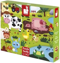 Puzzle tactil Janod de 20 piese - Animalele din ferma