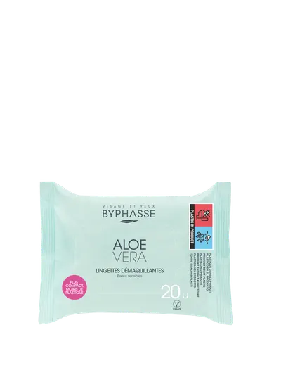Servetele demachiante pentru ten sensibil cu aloe vera, 20 bucati, Byphasse