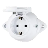 Aparataj clasic aparent SOCKET WITH COVER 16A 250V IP44 WHITE