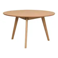 Măsuță de cafea în culoare naturală rotundă cu aspect de lemn de stejar 90x90 cm Yumi - Rowico