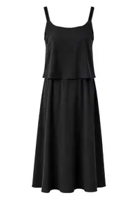 Rochie Maxi Femei - Fara Maneci - Negru - 90% Modal - 10% Poliester