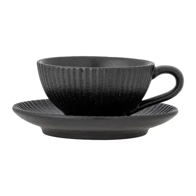 Ceașcă neagră pentru cappuccino din ceramică 200 ml Neri – Bloomingville