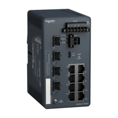 Modicon Intrerruptor, 8 porturi pentru cupru + 4 Gigabit SFP