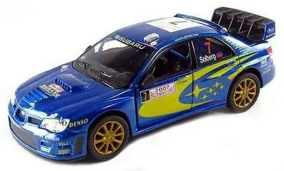 Mașinuță metalică Kinsmart - Subaru Impreza WRC 2007, #7, 1:36, albastru