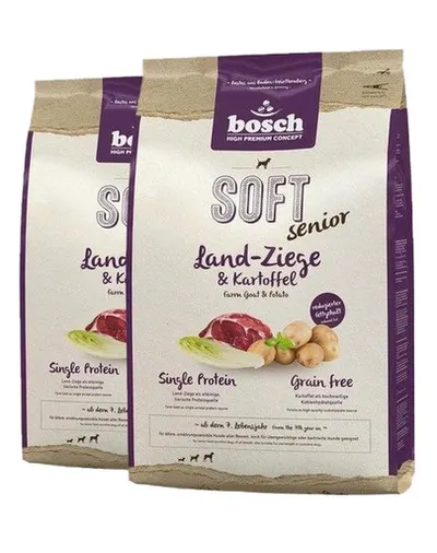 BOSCH Soft Senior Hrana uscata cu carne de capra si cartofi pentru cainii senior 25 kg (2 x 12,5 kg)