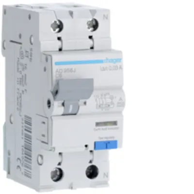 Disjunctor diferențial P+N 6A/30mA, C, 6kA, tip A