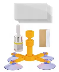 Kit Reparatie Parbriz pentru Sticla Crapata Set Corector cu Ventuza