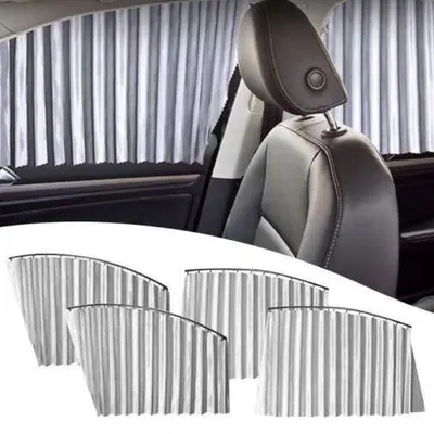 Set 4 parasolare retractabile auto, geamuri laterale, Argintiu