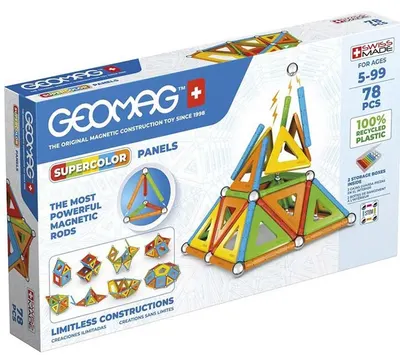 Constructor magnetic Geomag - Supercolor, 78 de piese