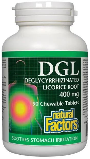 DGL, 400 mg, 90 comprimate masticabile, Natural Factors