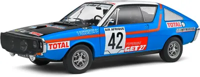 Model de colecționar SOLIDO Curse: Mașini - Renault 17 Blue #42 Pouchelon/Dorangeon Rallye Abidjan Nice 1976