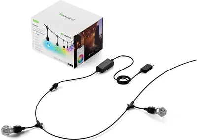Sistem de iluminat inteligent Nanoleaf - Outdoor String Lights Starter Kit, 15 m, negru