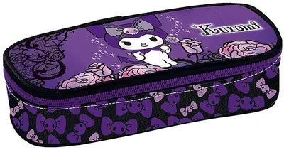 Penar școlar oval Graffiti Kuromi - Purple Laces, 1 fermoar
