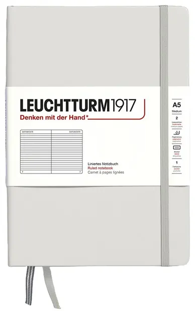 Caiet Leuchtturm1917 Natural Colors - A5, gri, liniat, copertă rigidă