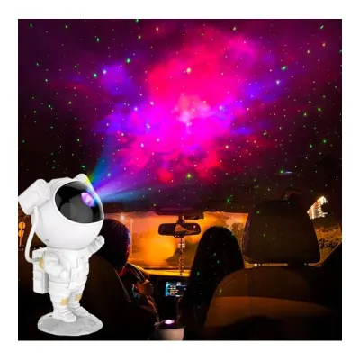 Proiector LED RGB si laser, astronaut cu telecomanda, 5W, IP20, timer, cablu alimentare USB