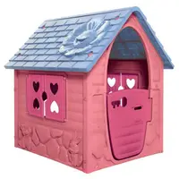 Casuta de gradina pentru copii Dohany My First Playhouse Roz 98x90x106cm, utilizare interiorexterior, usa si ferestre cu deschidere