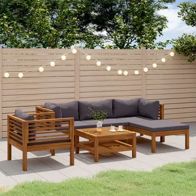 Gossi set mobilier gradina cu perne, 6 piese, lemn masiv acacia