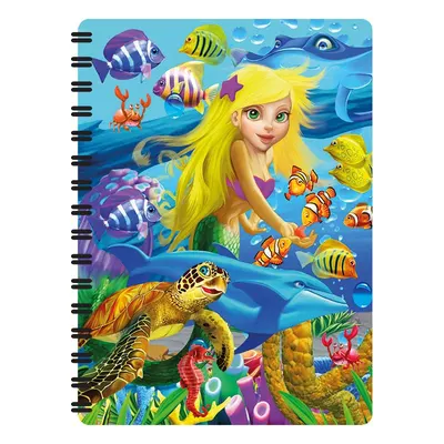 Carnețel zoo, cu spirală, 3D, "LiveLife - Mermaid magic"