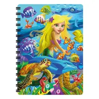 Carnețel zoo, cu spirală, 3D, "LiveLife - Mermaid magic"