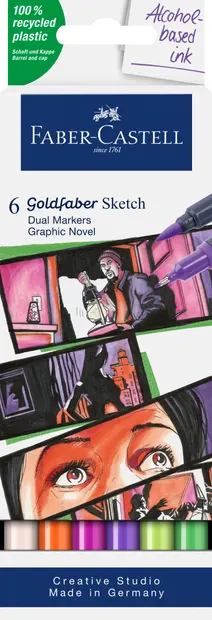 Set de markere Faber-Castell Goldfaber Sketch - Graphic, 6 culori