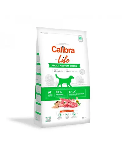 CALIBRA Dog Life Adult Medium Breed Lamb 2,5 kg hrană uscată cu miel pentru câini adulți de talie medie