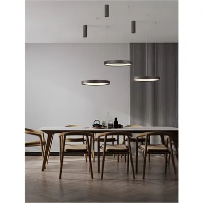 Lampa suspendata PERRINE Brushed Brown Coffee Aluminiu & Silicone LED 22W 2552Lm 3000K IP20 Triac Dimabil