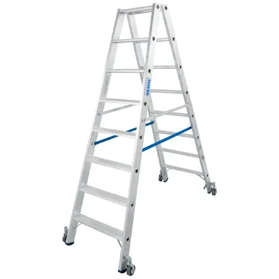Scara Stabilo dubla 2x8, trepte cu roti