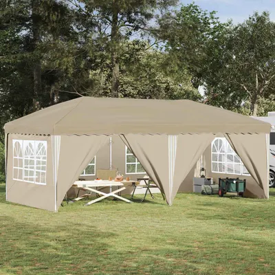 vidaXL Cort de Petrecere Pop-up 575 x 288 x 245 cm Crem