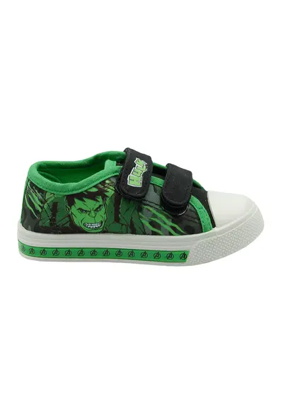 Tenisi cu velcro - LED si Hulk - Verde/Negru