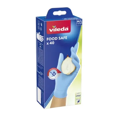 Manusi Nitril de Unica Folosinta, Vileda, Food Safe, Marimea M/L, 40 Bucati