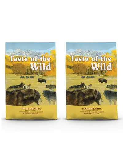 TASTE OF THE WILD High Prairie hrana uscata pentru caini adulti, cu bizon si vanat 24,4 kg (2 x 12,2 kg)