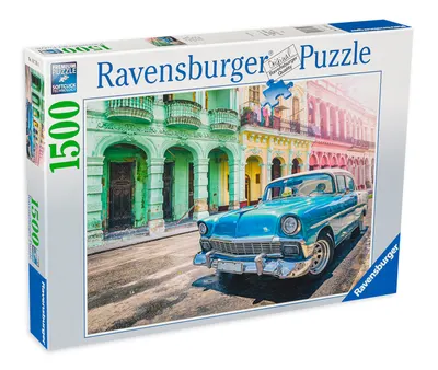 Puzzle Ravensburger din 1500 de piese - Masina in Cuba