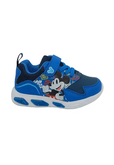 Pantofi sport cu imprimeu cu desene si velcro - Albastru inchis