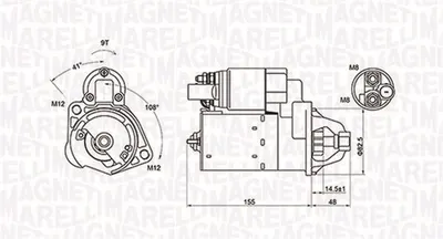 Electromotor (12v, 1,1kw) Potrivit Audi A4 Allroad B8, A4 B5, A4 B6, A4 B7, A4 B8; Seat Exeo, Exeo St; Skoda Superb I; Vw Passat B5.5 1.6 1.8 2.0 07.00-05.16