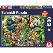 Puzzle Schmidt: Regatul colorat al animalelor, 1500 piese