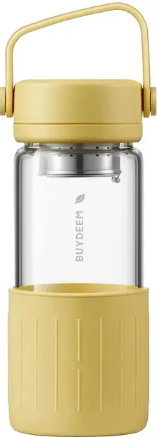Sticlă de ceai din sticlă BUYDEEM - Mellow Yellow, 300 ml