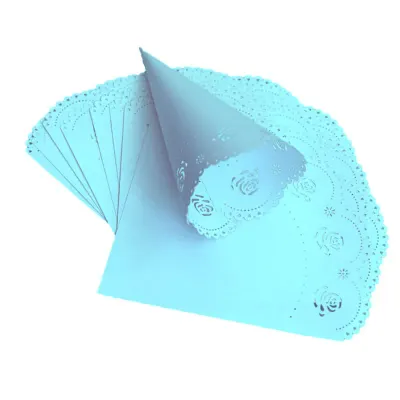 Con hârtie model trandafiri 14x14cm - bleu (set 50 buc) - Default Title