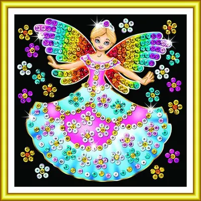 Set creativ KSG Crafts Sequin Art - Arta cu paiete pentru 60 de minute, Zana