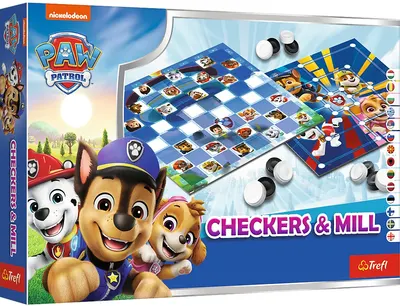 Joc de societate Checkers & Mill: Paw Patrol - Pentru copii