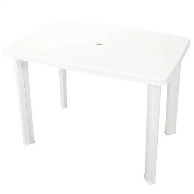 vidaXL Masă de grădină, alb, 101 x 68 x 72 cm, plastic