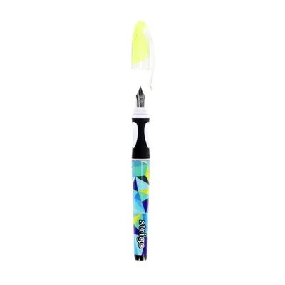Stilou cu stergere Strigo Geometric + 2 rezerve + dispozitiv curatare