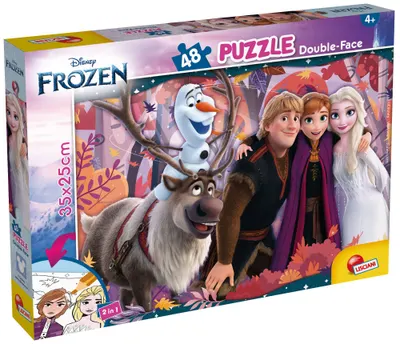Puzzle cu două fețe Lisciani pentru colorare 48 piese - Regatul Înghețat