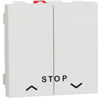 Intrerupator jaluzele cu Stop 6A 2 module Schneider Noua Unica NU323718, alb