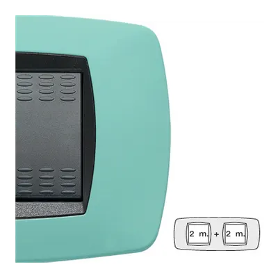 Placa ornament technopolimer, 2+2 module, verde deschis