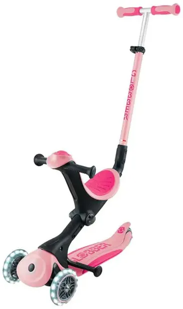 Trotinetă pliabilă 3 în 1 Globber - Go Up Deluxe Lights, roz